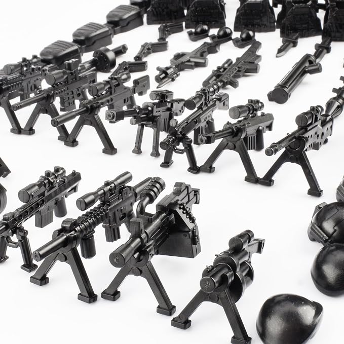 83 Pcs Toy Soldiers Figures US Army Battle Toy Set - Weapons Pack Military Weapon Battle Building Blocks Compatible with Major Brand, 3 Years Old and up