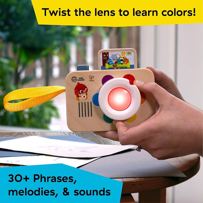 Baby Einstein + Hape Learning Lens Toy Camera for Pretend Play, Ages 6 Months and Up