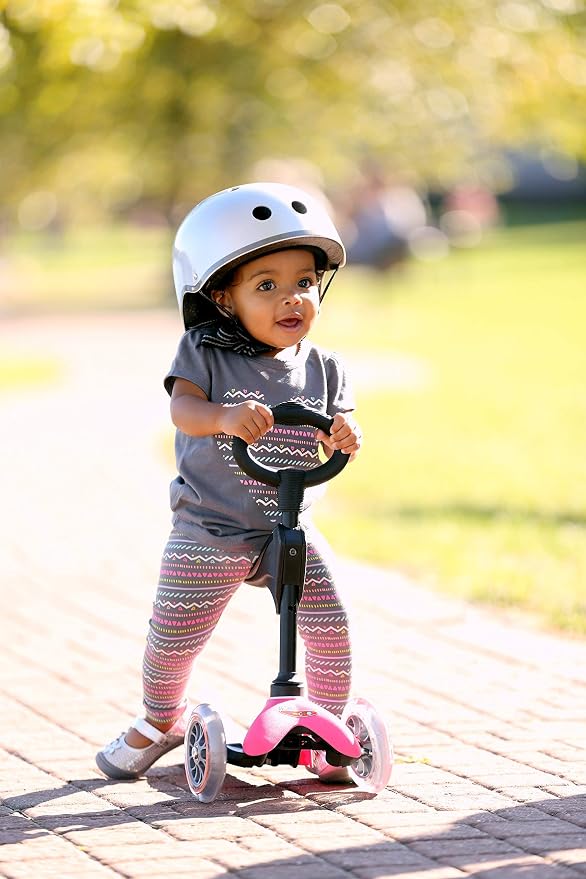 Micro Kickboard | Mini 3-in-1 Deluxe Toddler Scooter for Ages 1–5 | Ride-On with Removable Parent Push Bar | 3 Wheel Lean-to-Steer Design | Adjustable T Bar | Smooth Ride PU Wheels | Swiss Design