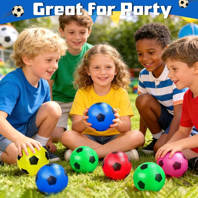 Hymaz 6 Pack Mini Soccer Ball Set, 6 Inch Colorful Soccer Balls with Pump, Indoor Outdoor Sports Mini Balls Toys for Kids Boys Girls Pool Playground Beach Garden Play
