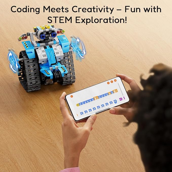 Mibido Robot Building Kit with Remote Control STEM Gifts for Kids Boys Ages 8-14, Technic Coding Robotic Toys for Teen‘s Birthday, Build 5in1 Models with 488 Pieces