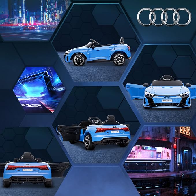 Aosom Licensed Audi RS e-tron GT 12V Ride On Car Truck for Kids, Electric Car Ride On Vehicle w/Parent Remote Control, Music, Lights, for Toddlers, Blue