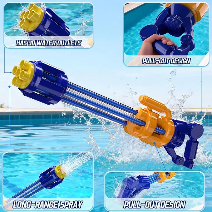 2pcs Water Guns for Kids Adults Toddler, High-Capacity Water Squirt Gun Toy, Summer Fun Water Toys for Pool Outdoor Beach Games, Water Blaster for Ages 4-8 8-12 Boys Backyard Party Play