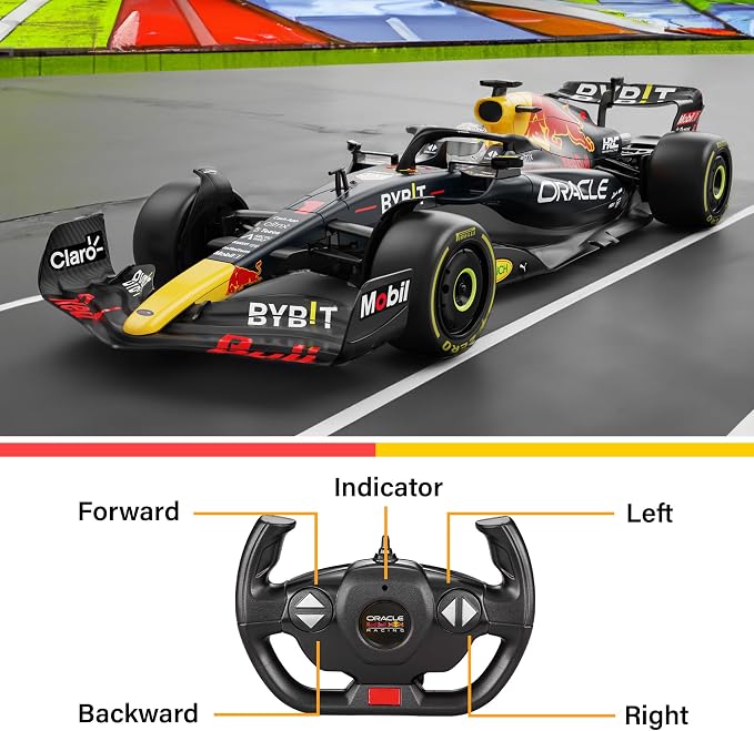 Voltz Toys Authentic Licensed 1:12 F1 RedBull Rb18 Remote Control Car - F1 Collection RC car Series for Kids and Adults - 2.4GHz RC Car for Gift (1:12 RedBull Rb18(NO.1))