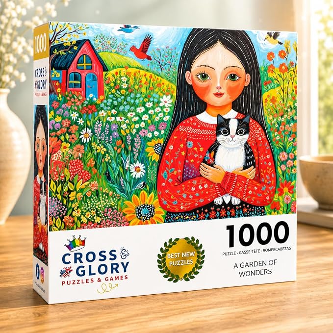 Cross & Glory - A Garden of Wonders - 1000 Piece Jigsaw Puzzle for Adults | Vibrant Nature & Art Puzzle | Challenging Puzzle for Adults | Eco-Friendly Materials for Puzzle Lovers