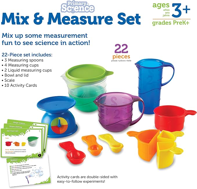 Learning Resources Mix And Measure Activity Set, Experiment Mixing Tools, 22 Pieces, Ages 3+