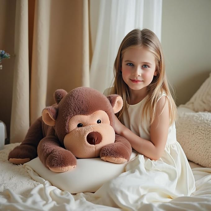 Large Weighted Monkey Stuffed Animal, 27" Big Soft Plush Toy,3.3lb Giant Cute Cuddly Gift for Babies, Boys, Girls,Girlfriend on Christmas, Valentine's Day