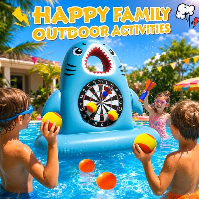 Best Pool Toys Game for Kids Teens, Inflatable Dart Board Toss Pool Game with Dart Ball – Floating Water Activity for Summer, Outdoor Yard & Beach, Ages 4-12, Fun Summer Party Birthday Gift