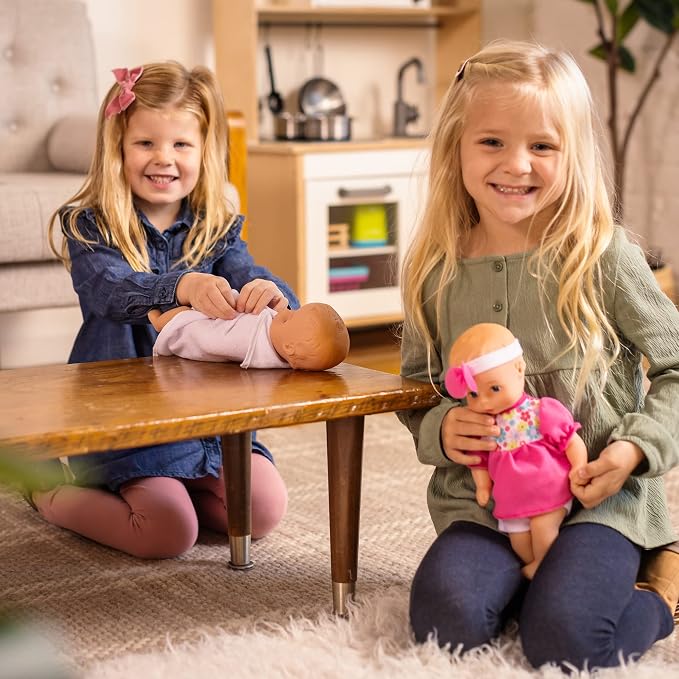 Baby's First Bathtime Baby Softina in Pink & Floral Jumper With Matching Headband and Feel So Real Skin - Safe for Children 1 Year & Up