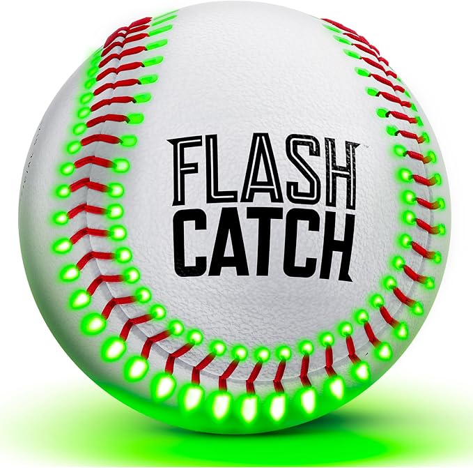 FlashCatch Rechargeable Light Up Baseball - Sports Gifts for Boys - Ball Accessories Gear Gift Ideas for Teenage Boy - Glow in Dark Balls - Cool Stuff for Teen Kids Age 8, 9, 10, 11, 12, 13, 14 Year