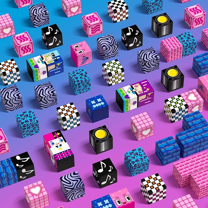 Magnetic Blocks Building Toys for Kids, 48 PCS Magnetic Blocks for Kids Ages 4-8, Magnetic Cubes, STEM Sensory Toys for Boys & Girls, Birthday Gifts for Kid Ages 3+