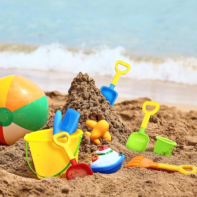Skylety 8 Pieces Sand Shovels for Kids Colorful Plastic Rake Summer Beach Sand Sifter Shovel for Planting Digging Garden Tool Travel Beach Essentials