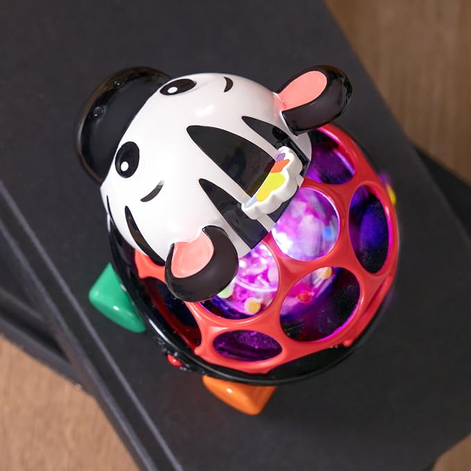 Baby Einstein Curious Car Zen Oball Toy Car & Rattle, Light Up, Ages 3 Months+, Zen The Zebra