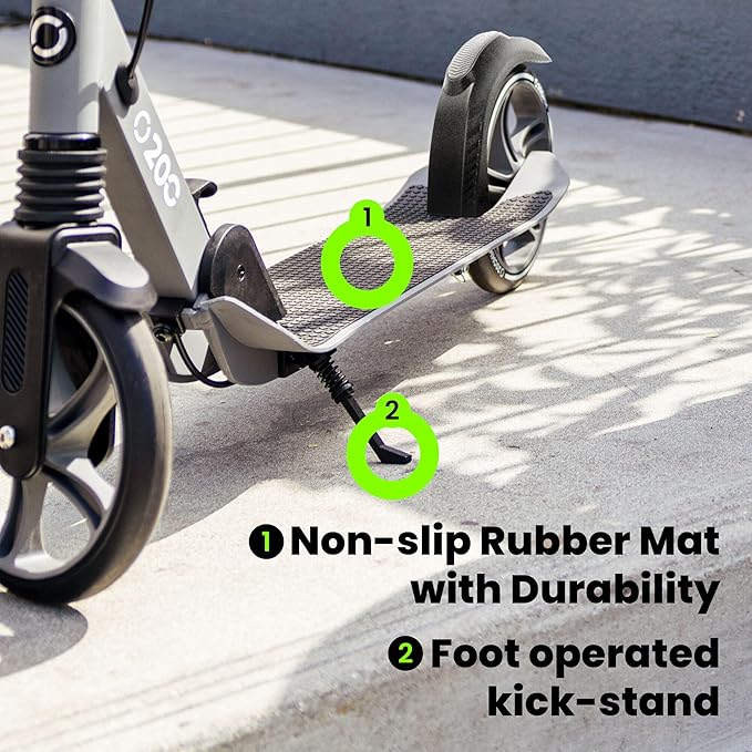 AERO MOBILITY Kick Scooter for Kids 6+, Teens & Adults | Light Up Wheels, Hand Brake, Rubber Deck Mat & Shock Absorption | Foldable & Height Adjustable