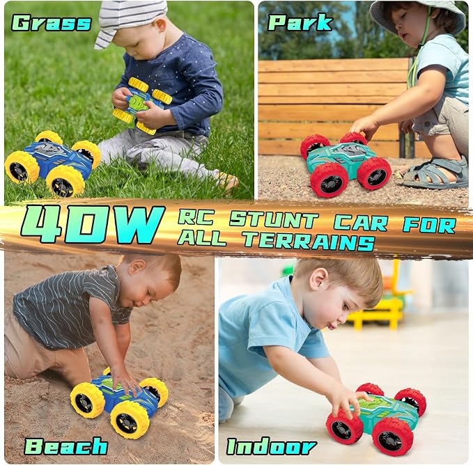 MSHALADE Toys Cars for Ages 2-4, Double-Sided Monster Truck Toys, Stunt Push and Go Friction Cars, 3 Year Old Boy Toys, Toy Cars for 2 3 4 5 6 Year Old Boy Christmas Birthday