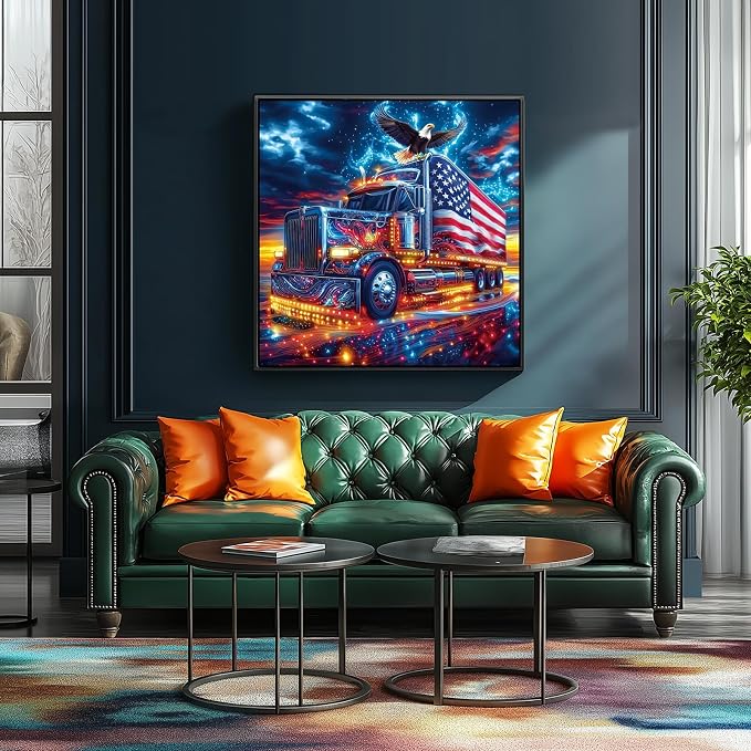 4th of July Jigsaw Puzzle 500 Piece for Adults - Patriotic Puzzle Festive with Letters on Back - Freedom’s Night Ride, Hard Challenge Art Jigsaw Puzzles, for Gifts Party Family Games - 20”x20”