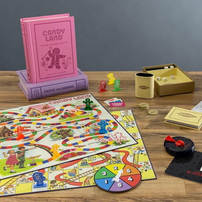 WS Game Company Collection of 15 Vintage Bookshelf Board Games Including Scrabble, Monopoly, Clue, Yahtzee, Chess, Boggle, Candy Land, Connect Four, & Sorry! - Classic Family Games for Kids & Adults