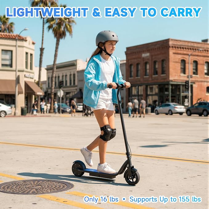 Electric Scooter for Adults, Teens & Big Kids, 350W-500W Motor, 10Mph-21 MPH & 10-28 Miles Max Range, 6.5 to 10 inch Tires, Portable Lightweight E-Scooter
