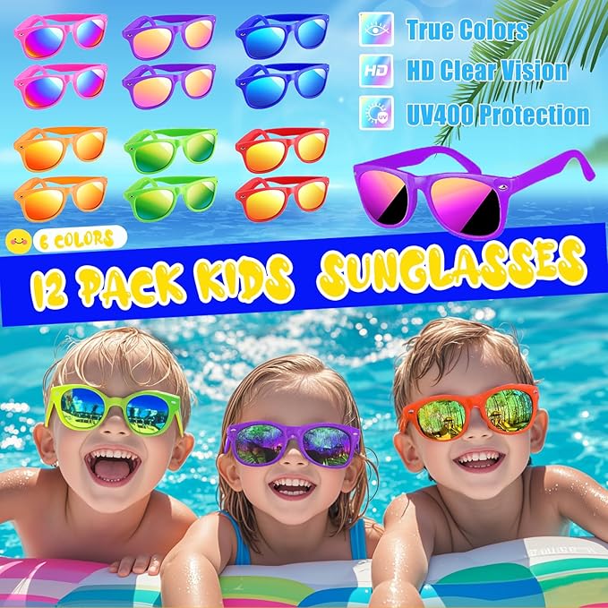 Pool Party Favors and Beach Party Favors,158PCS Summer Pool Toys for Kids, Undersea theme decoration, Including Beach Balls, Sunglasses, Bubble Wands, Stamp and Crystal Shells for Kids Ages 4-8 8-12