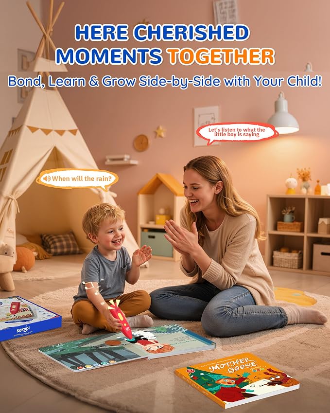 KOKODI Talking Books, 2Pcs Nursery Rhyme Books Interactive Audio Sound Books, Compatible with KOKODI Talking Pen (Nursery Rhyme Books Only, No Pen)