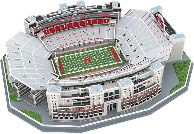 Pro-Lion 3D Jigsaw Puzzle of Nebraska Memorial Stadium – 162 Pieces | Nebraska Huskers College Football Model | NCAA Football Stadium Building Kit | Creative Gift for Men, Boys & Kids Aged 8+
