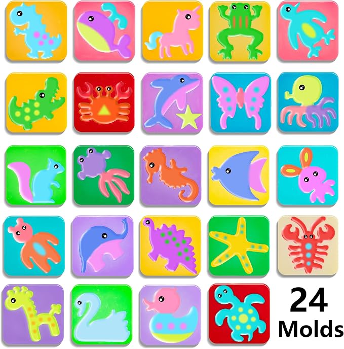 Golinkid Magic Water Elf Toy Kit for Kids, 40 Bottles Aqua Fairy Water Gel Kit, 4 Style Magic Water Kits with 24 Molds 10 Pack of Magic Powder, Crate Your Own Water Pets Craft Kits（40 Colors）