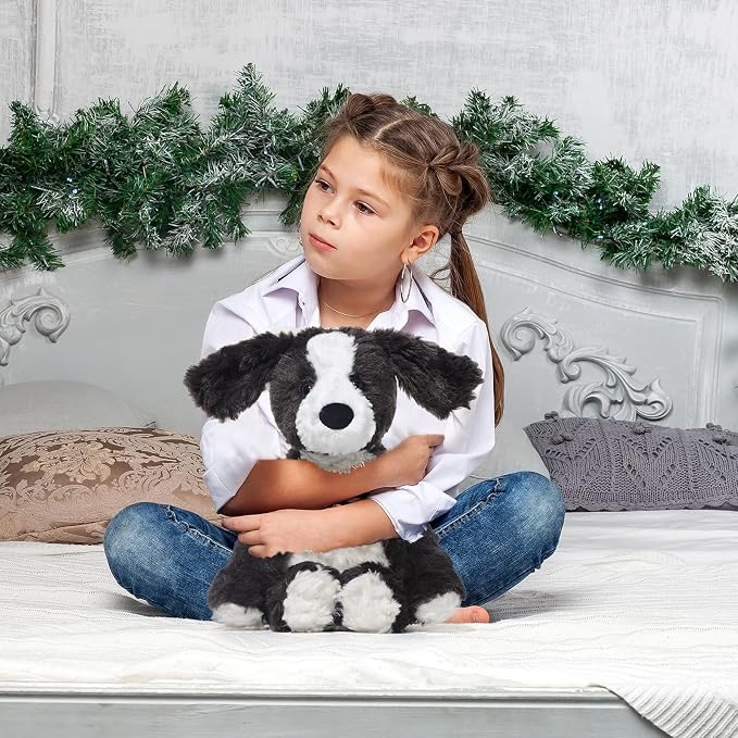Dog Stuffed Animals Douglas Border Collie Dog Plush Toy 9.4-Inch Soft and Premium Puppy Plush Toy Gift for for Babies Children Adults,Black and White,Companionship