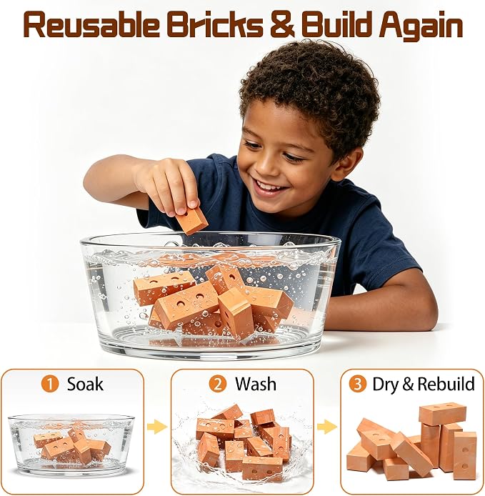 Mini House Building Kit for Kids Ages 8+, Tiny House Building Toy with Real Mini Bricks, STEM DIY Construction Set, Cottage House Architecture Craft Gift for Boys and Girls