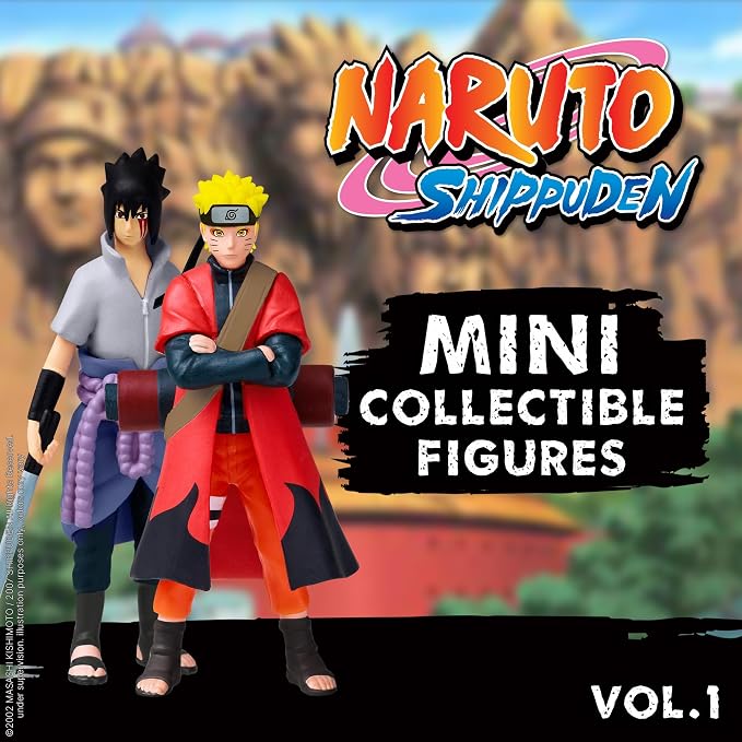 P.M.I. Naruto Shippuden Collectible Mini Figures 6 Pack Deluxe Box | Anime Action Toy Set Featuring Team 7 Ninjas, Akatsuki, Legendary Sannin & Rare Shinobi (Assortment C)