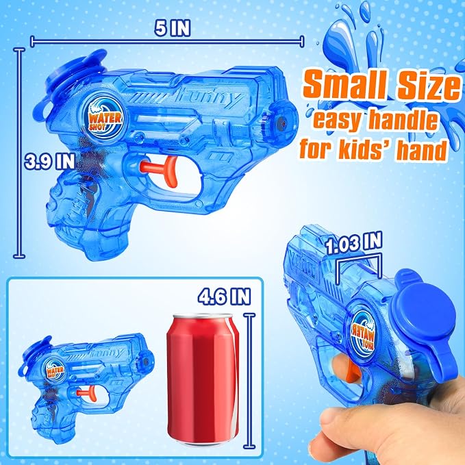 Mini Water Gun for Kids Toddler: 2 Pack Water Guns Soaker Squirts Blasters with Trigger for Boys Girls Summer Outdoor Swimming Pool Water Fighting Toys