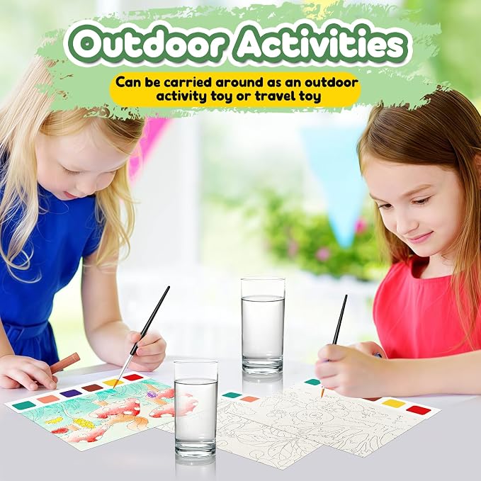 Water Coloring Book,Paint with Water Books for Kids Ages 3-5,Watercolor Painting Book for Toddlers 4-6,Creative Arts and Crafts & Airplane Travel Essentials for Boys Girls