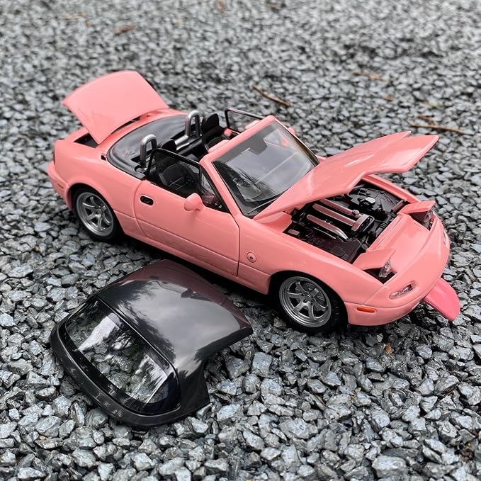 Car Toys for Boys 1 32 Diecast Cars Metal Toy Car,Collectibles Model Car Kits for Adults and Kids,Pull Back Cars with Lights and Sounds,Toy Cars for Boys Age 4-7（Pink）