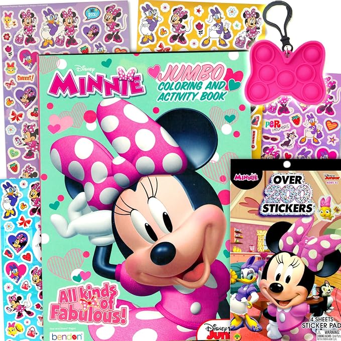 Bendon Minnie Mouse Coloring Activity Book and Sticker Set for Kids