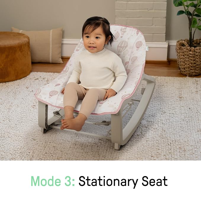 Ingenuity Keep Cozy 3-in-1 Grow with Me Vibrating Baby Bouncer, Seat & Infant to Toddler Rocker, Vibrations & Toy Bar, 0-30 Months Up to 40 lbs (Skye)