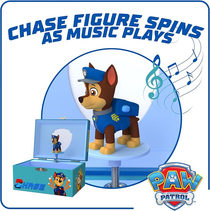 Paw Patrol Jewelry Box for Girls Musical Jewelry Box with Spinning Chase Figurine, Paw Patrol Toys for Kids Ages 3-5