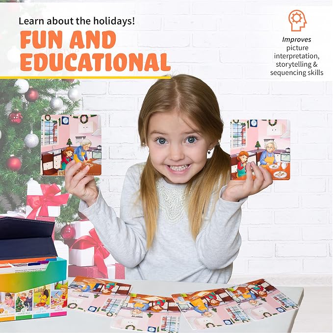 SPARK INNOVATIONS Holiday Tell A Story Cards, Sequencing Game, Speech Therapy Materials, Autism Game, ABA Therapy Materials, Social Skills Games, ESL, ELL