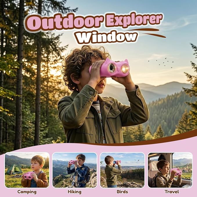 1000X Digital Microscope for Kid Handheld: 2-in-1 Telescope Portable STEM Toy - Birthday Gift for Boy Girl - Science Kits 10X Magnifying Glass for Age 3-8 8-12 USB Gadget Pink
