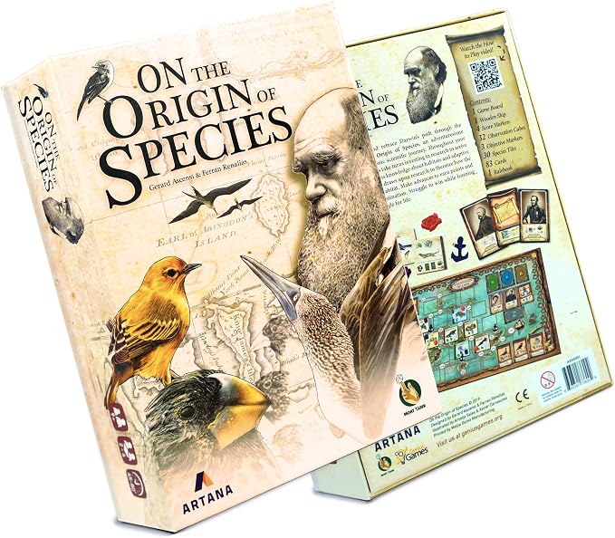 On The Origin of Species | An Evolutionary Research Board Game by Artana Games | Charles Darwin's Trip Through the Galapagos as a Strategic Science Board Game for Kids and Families | Based on the Book