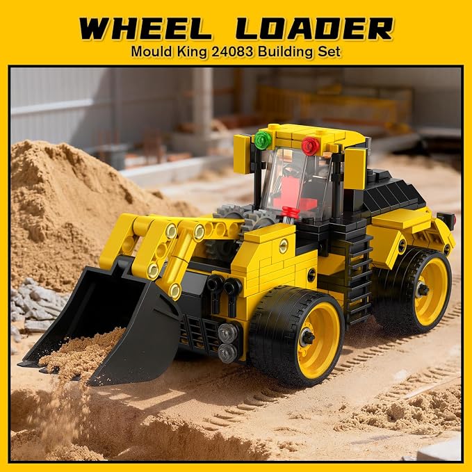 Mould King City Technik Wheel Loader Builidng Sets, MOC Construction Toy for boy Age 8-12, Engineering Farm Vehicle Model Kits with Articulated Steering/Scoop (456PCS+)