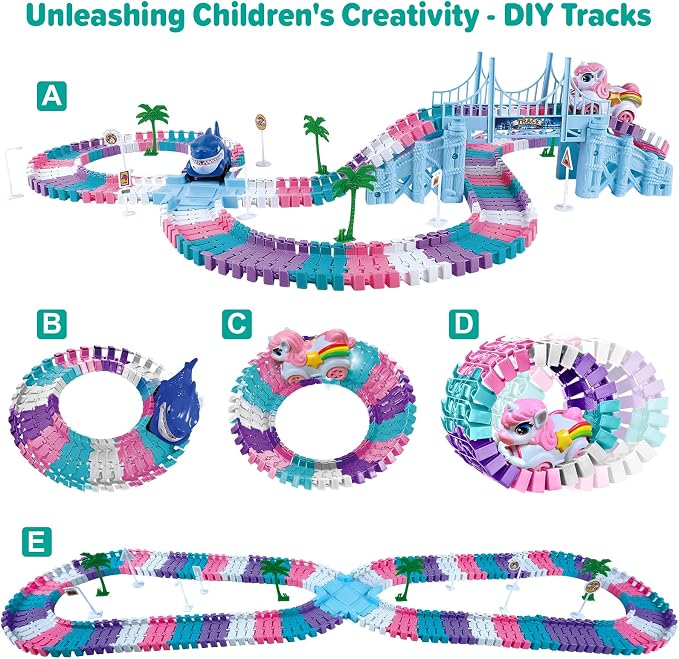 Car Toys for Kid 4-6, 194 PCS Race Car Track for Kids Ages 4-8, Monster Truck 3+ Year Old Birthday Gift Toddler Cars Toy for 3+ Year Old Girl Boy