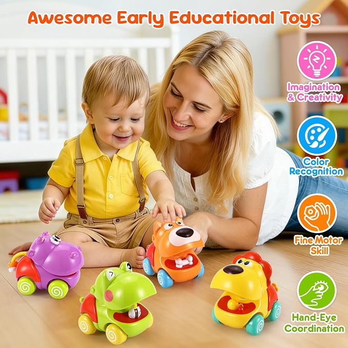 Palmatte Baby Toys 1 Year Old Boy: Infant Cars for Toddlers 1-3 Push and Go Car Baby Toys 18 Months Toddler Toy Age 1 2 3 Year Old Boys Toy Boy Gifts 1st First Birthday Gifts for 1-3 Boys Girls