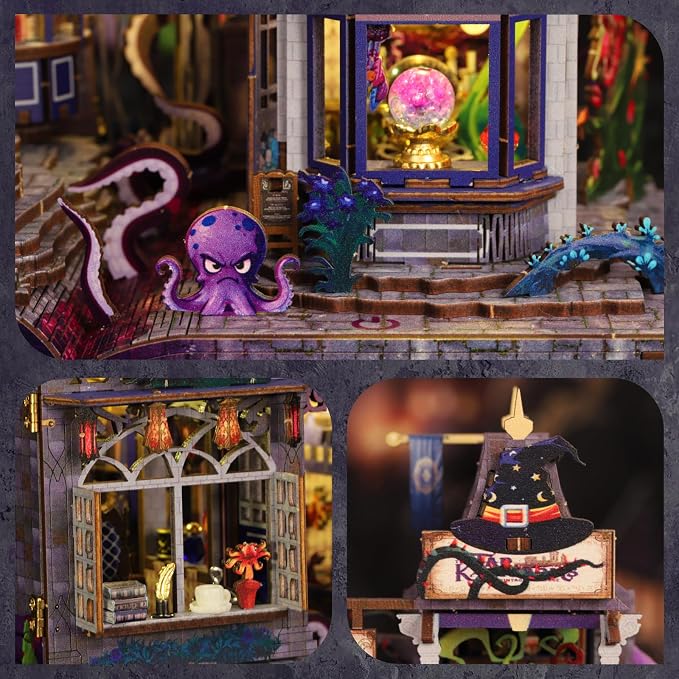 New DIY Magic Miniature House Kit, Enchanted Dollhouse Kit with LED Light, Mini House Building Kits for Adults to Build, Christmas Home Decorations Gifts for Friends