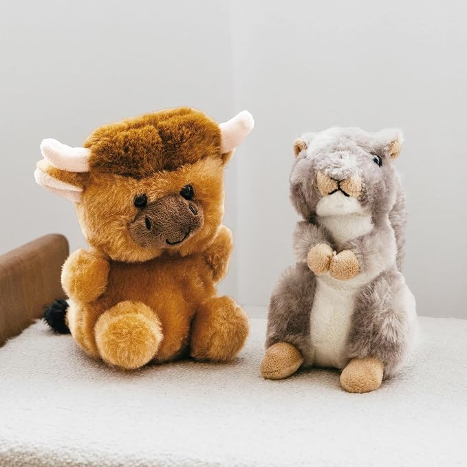 The Petting Zoo Squirrel Stuffed Animal Plushie, Gifts for Kids, Wild Onez Babiez Wildlife Animals, Squirrel Plush Toy 6 inches