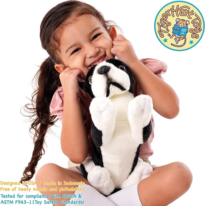 TigerHart Baxter The Boston Terrier - 12 Inch Stuffed Animal Plush Dog