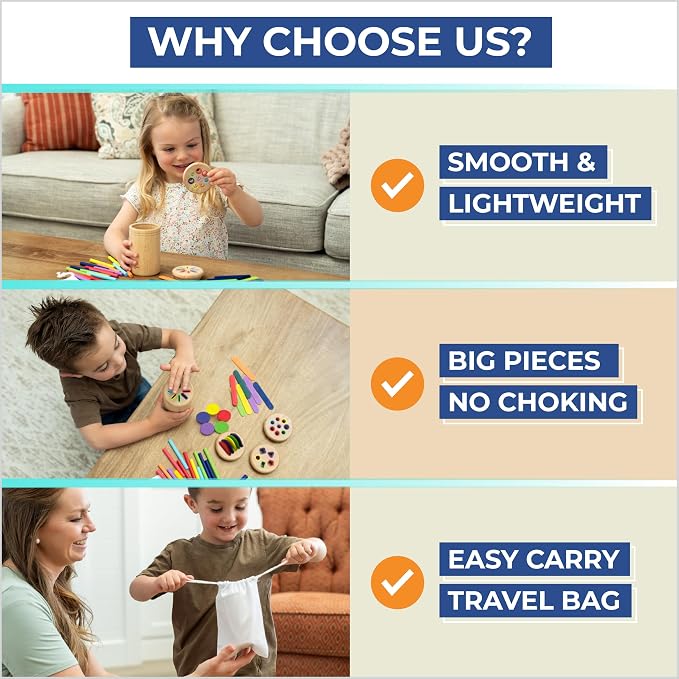 4 in 1 Montessori Toys for 2 3 4 Year Old, Wooden Color Sorting Toys for Toddlers 1-3, Preschool Learning Activities Fine Motor Skills Matching Games, Sensory Color Sorting Toy, Gift for Boy Girl