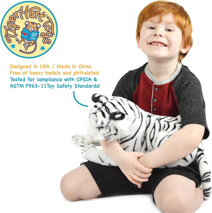 TigerHart Saphed The White Tiger - 17 Inch Stuffed Animal Plush