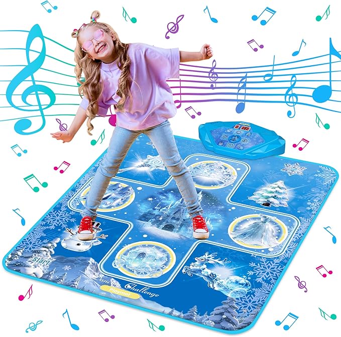 Kusntin Dance Mat for Kids, Adjustable Volume, Built-in Music, 5 Game Modes, Dancing Game Pad for 3 4 5 6 7 8+ Year Old Girls Boys, Dance Toys Gifts, Perfect Xmas Birthday Gifts…
