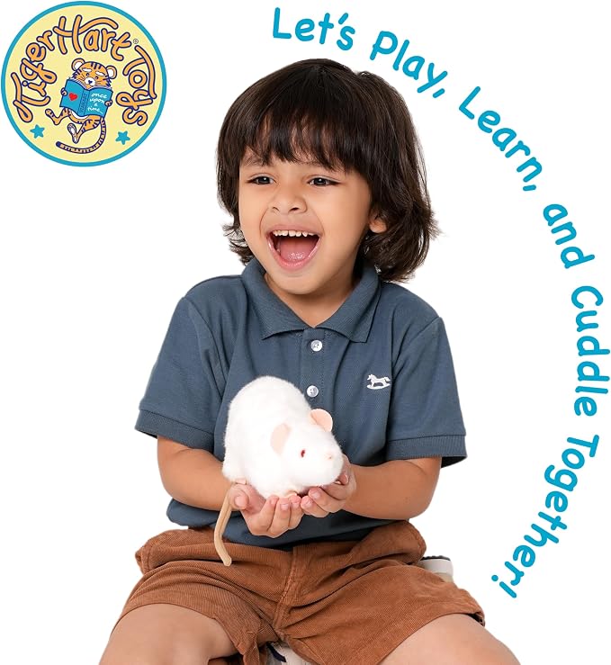 TigerHart Wylie The White Rat - 7 Inch Stuffed Animal Plush