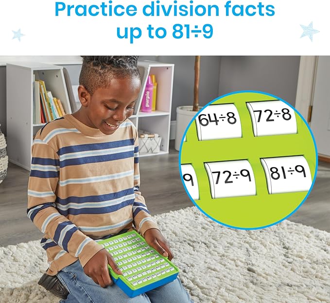 hand2mind Division Practice Board, Math Facts Games, Elementary Math Manipulatives, Educational Toys, Kids Learning Toys, Number Centers for Classroom, Division Chart Learning Activities