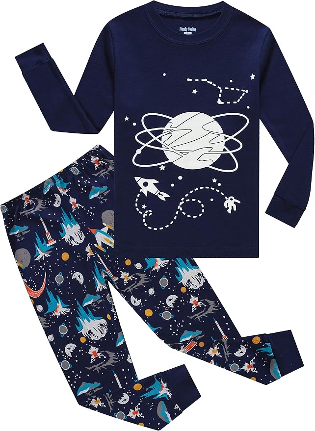 Family Feeling Kids & Toddler Boys Pajamas 2 Piece Pjs Set 100% Cotton Sleepwear